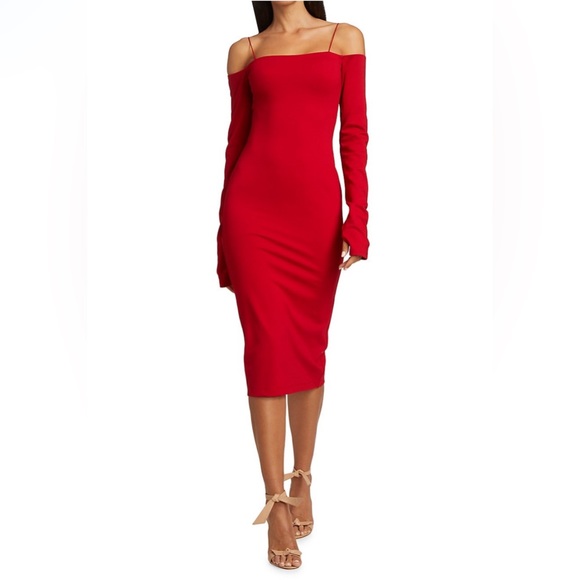 Alice+Olivia Dorinda Off-Shoulder Fitted Dress Revolve Size 4 New w/Tag $330
